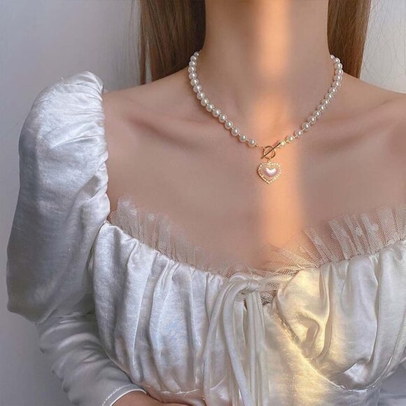Choice Of All Dainty Pearl Choker Necklace for Women, Pendant Necklace Gift - Picture 2 of 7
